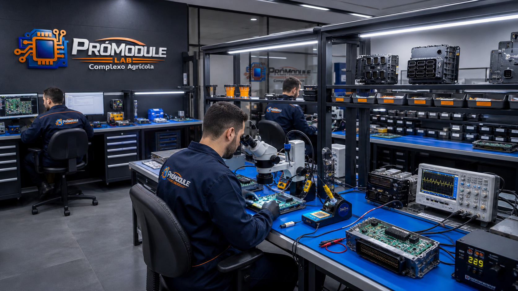 Nossa equipe capacitada de engenheiros eletrônicos agrícolas